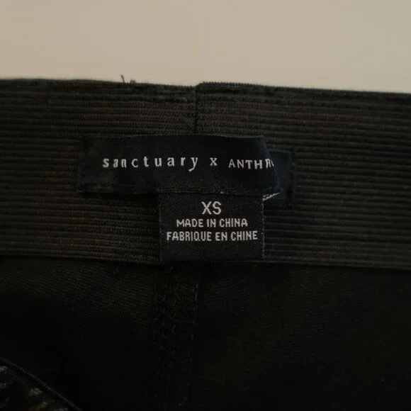 Sanctuary x Anthropologie Gray Black Brown Plaid Dress Pants XS 27 / 27.5 Polyes - Picture 6 of 8